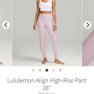 Lululemon High-Rise Align Leggings 28" in Pink Peony